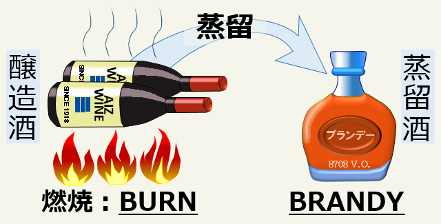 「バーン:burn」と「ブランデー」