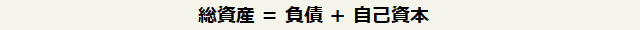 総資産=負債+自己資本